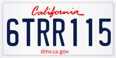 CA license plate 6TRR115