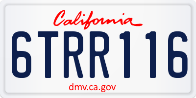 CA license plate 6TRR116