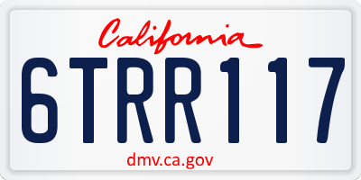 CA license plate 6TRR117