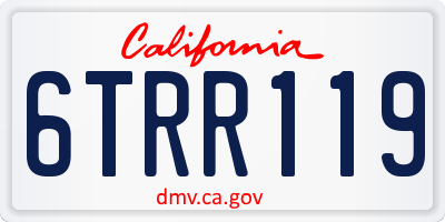 CA license plate 6TRR119