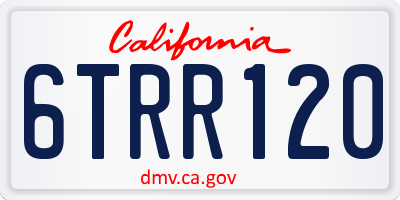 CA license plate 6TRR120