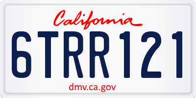 CA license plate 6TRR121