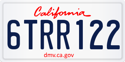 CA license plate 6TRR122
