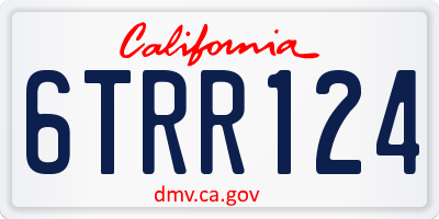 CA license plate 6TRR124