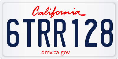 CA license plate 6TRR128