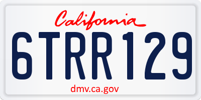 CA license plate 6TRR129