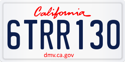 CA license plate 6TRR130