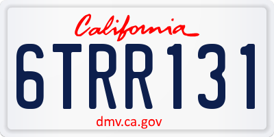 CA license plate 6TRR131