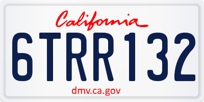 CA license plate 6TRR132