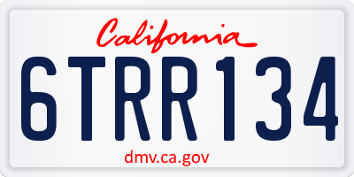 CA license plate 6TRR134