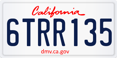 CA license plate 6TRR135
