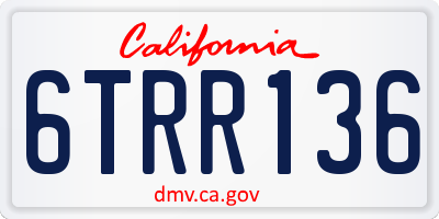 CA license plate 6TRR136