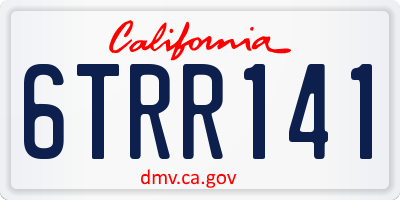 CA license plate 6TRR141