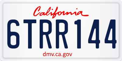 CA license plate 6TRR144