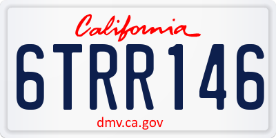 CA license plate 6TRR146