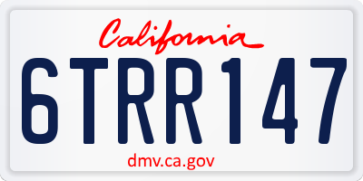CA license plate 6TRR147