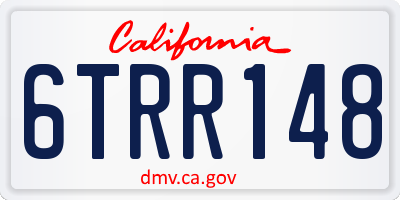 CA license plate 6TRR148