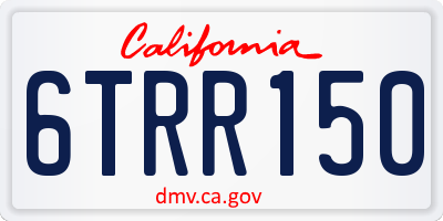 CA license plate 6TRR150