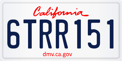 CA license plate 6TRR151