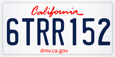 CA license plate 6TRR152