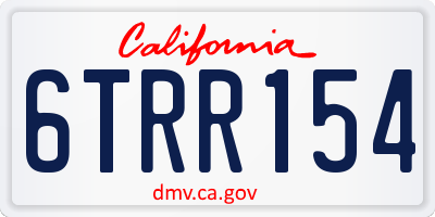 CA license plate 6TRR154