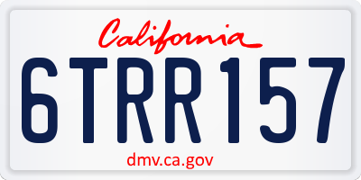 CA license plate 6TRR157