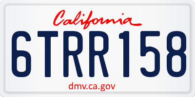 CA license plate 6TRR158