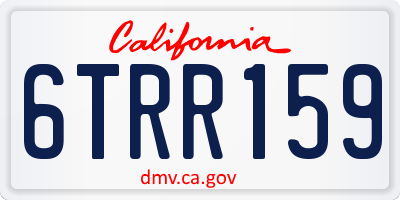 CA license plate 6TRR159