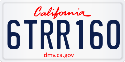 CA license plate 6TRR160