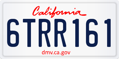 CA license plate 6TRR161