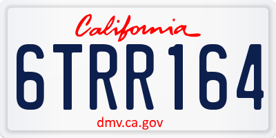 CA license plate 6TRR164