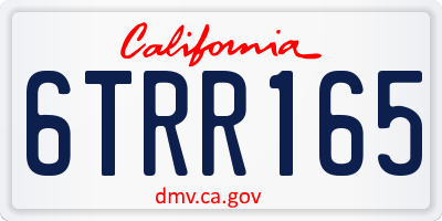 CA license plate 6TRR165