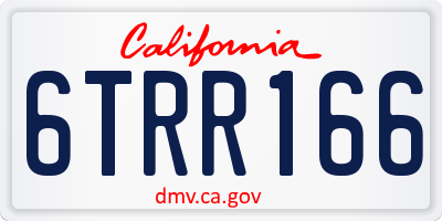 CA license plate 6TRR166