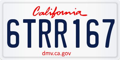 CA license plate 6TRR167