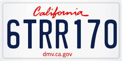 CA license plate 6TRR170