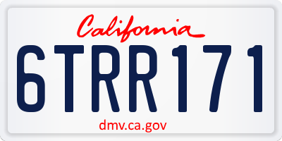 CA license plate 6TRR171