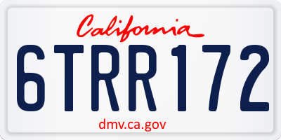 CA license plate 6TRR172