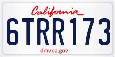 CA license plate 6TRR173
