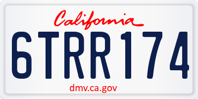 CA license plate 6TRR174
