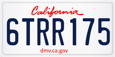 CA license plate 6TRR175