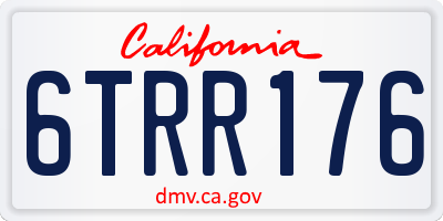 CA license plate 6TRR176