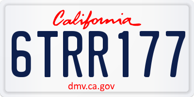 CA license plate 6TRR177