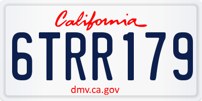 CA license plate 6TRR179