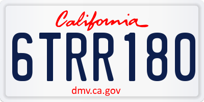 CA license plate 6TRR180