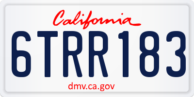 CA license plate 6TRR183