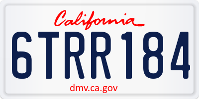 CA license plate 6TRR184