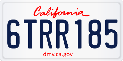 CA license plate 6TRR185