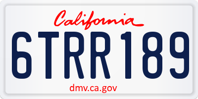 CA license plate 6TRR189