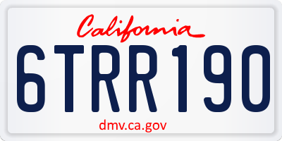 CA license plate 6TRR190