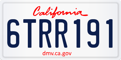 CA license plate 6TRR191